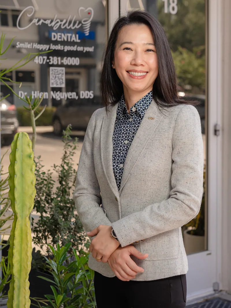 Dr. Hien Nguyen, dentist and founder of Carabelli Dental, in the practice.